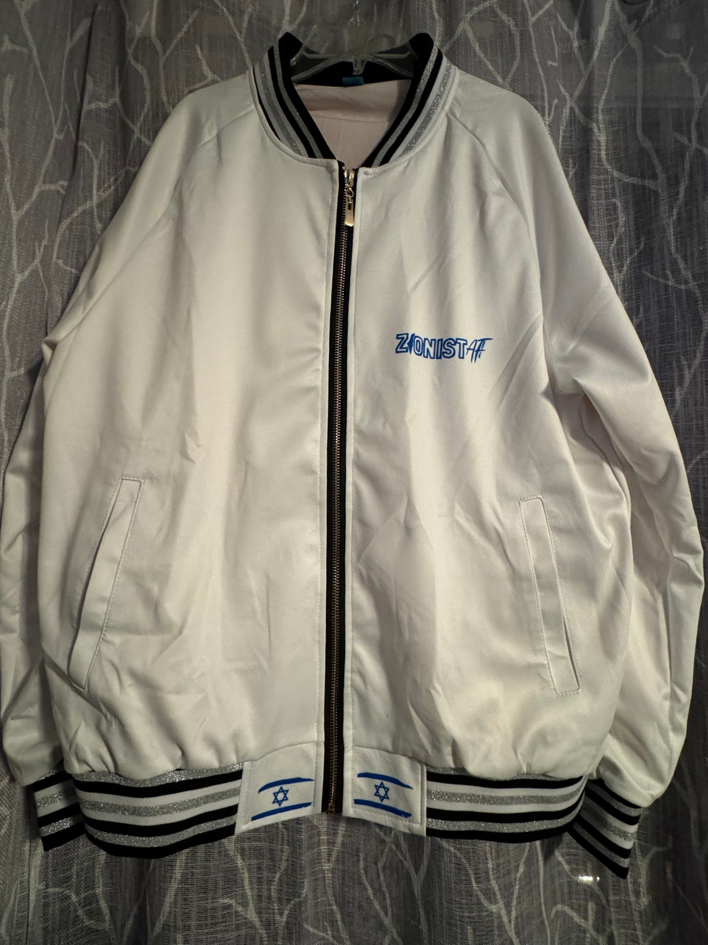 JACKETS Zionist AF Women's Israel Lion Varsity Jacket (White)