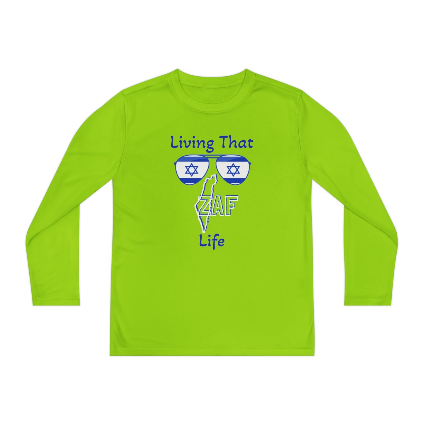 KIDS Zionist AF "Living ZAF" Youth Long Sleeve Competitor Tee