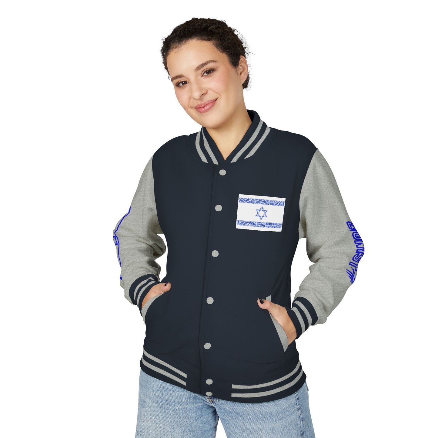 Zionist AF Letterman Jacket — Israel Flag & Lion Varsity Jacket version B