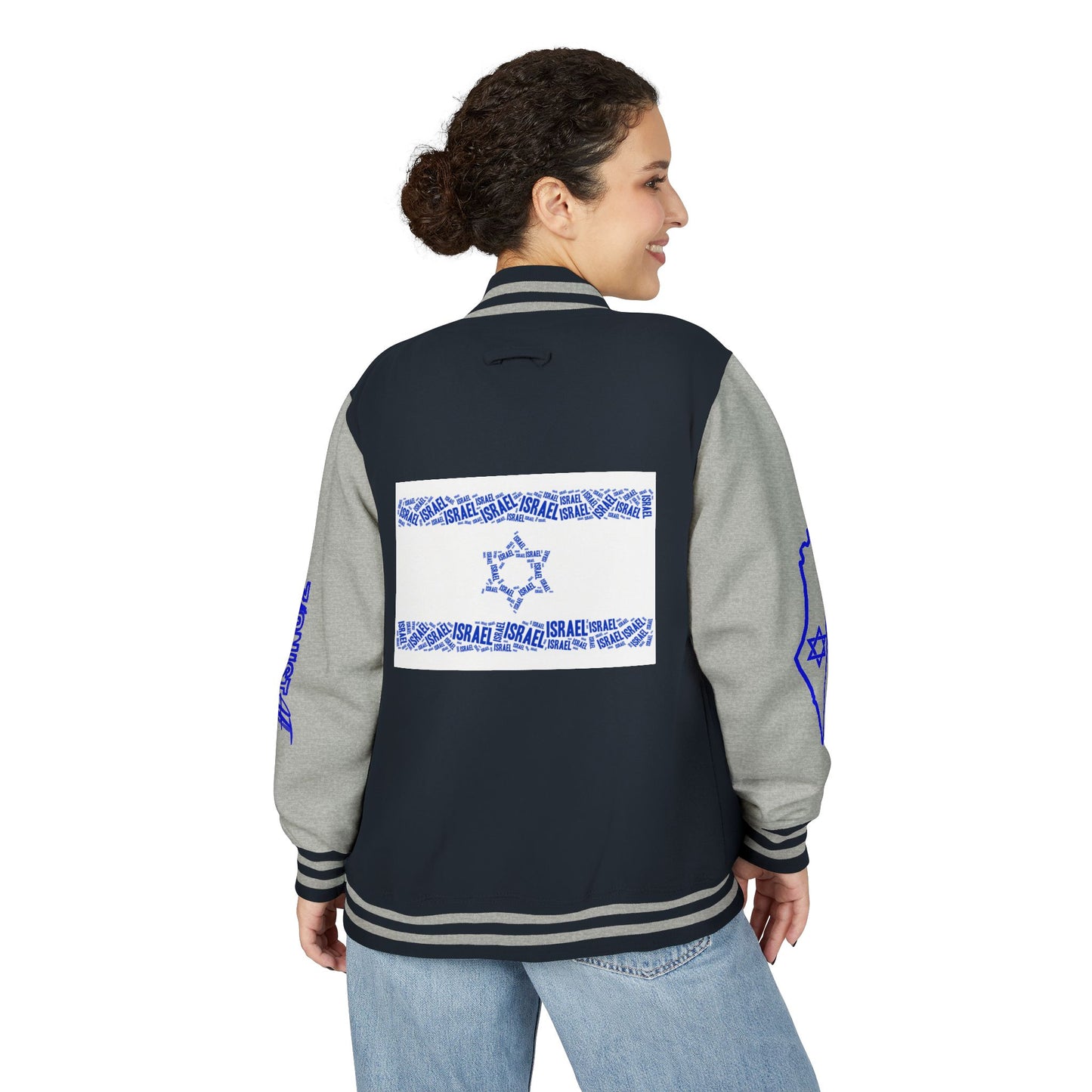 Zionist AF Letterman Jacket — Israel Flag & Lion Varsity Jacket version A