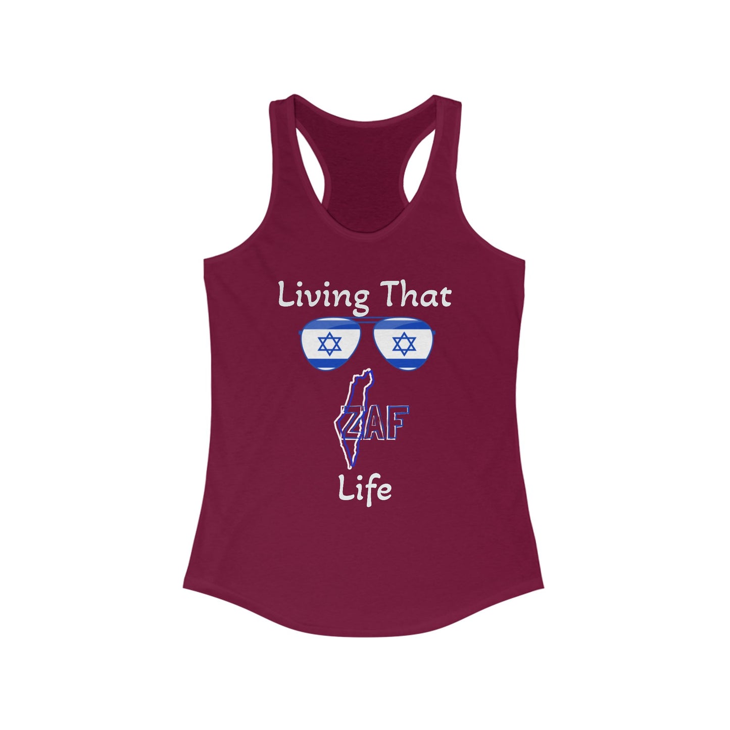 Women's Zionist AF "Living That ZAFLife" Ideal Racerback Tank
