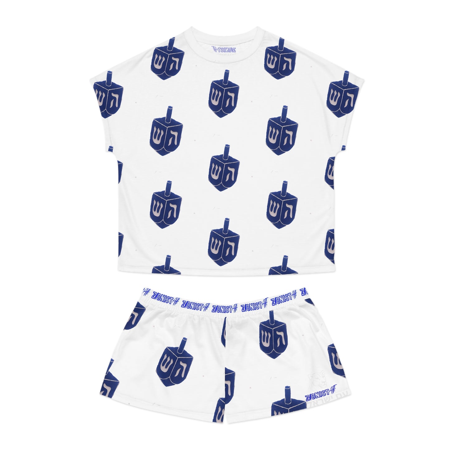 Zionist AF Women's Pajama Set with Fun DreidelDesign,  Relaxing Nightwear, Hanukkah Lounge Outfit, Gift for Her