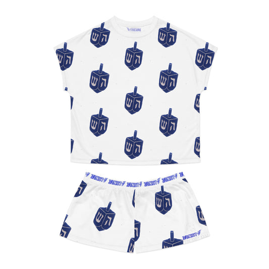 Zionist AF Women's Pajama Set with Fun DreidelDesign,  Relaxing Nightwear, Hanukkah Lounge Outfit, Gift for Her