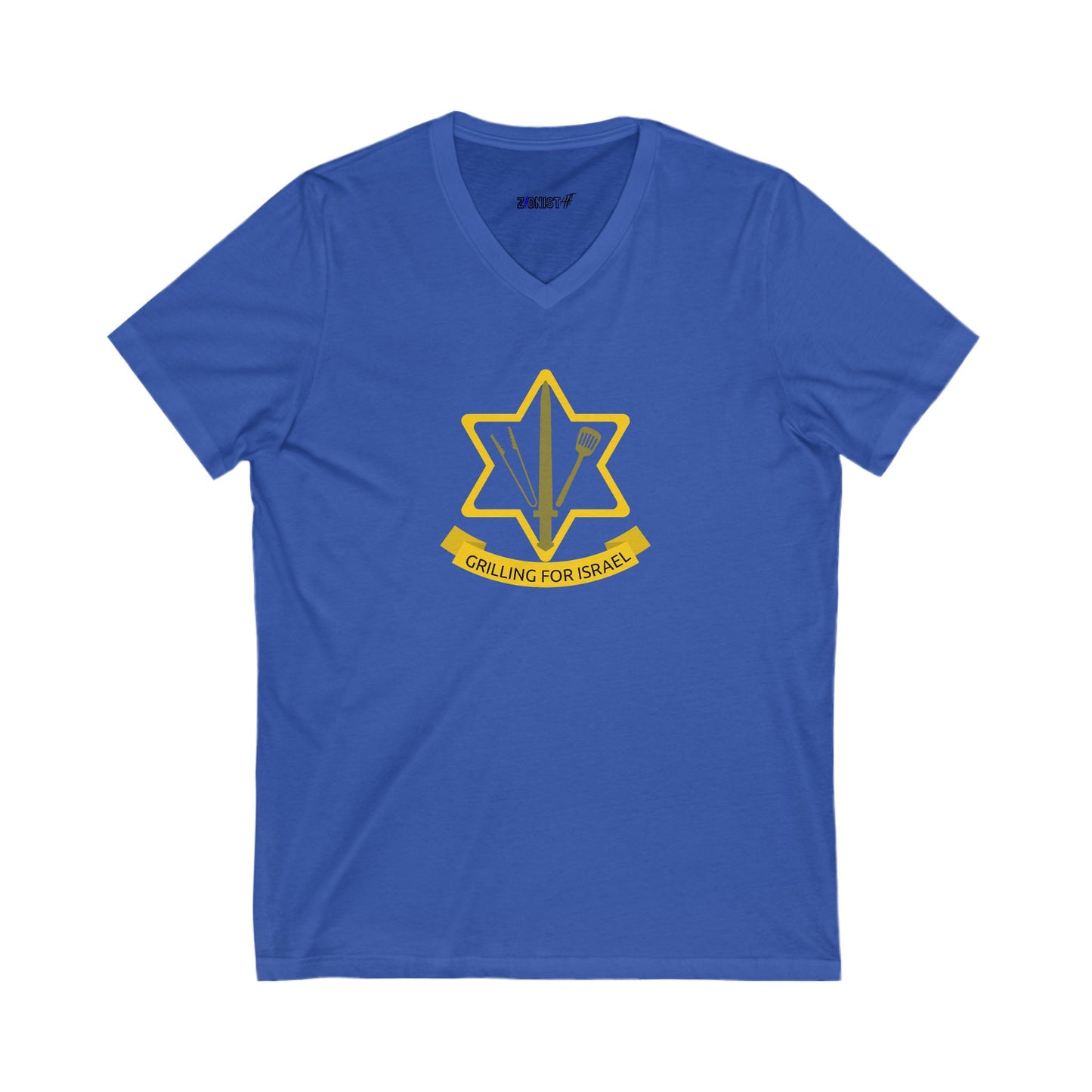 Grilling For Israel  V-Neck Tee by Zionist AF