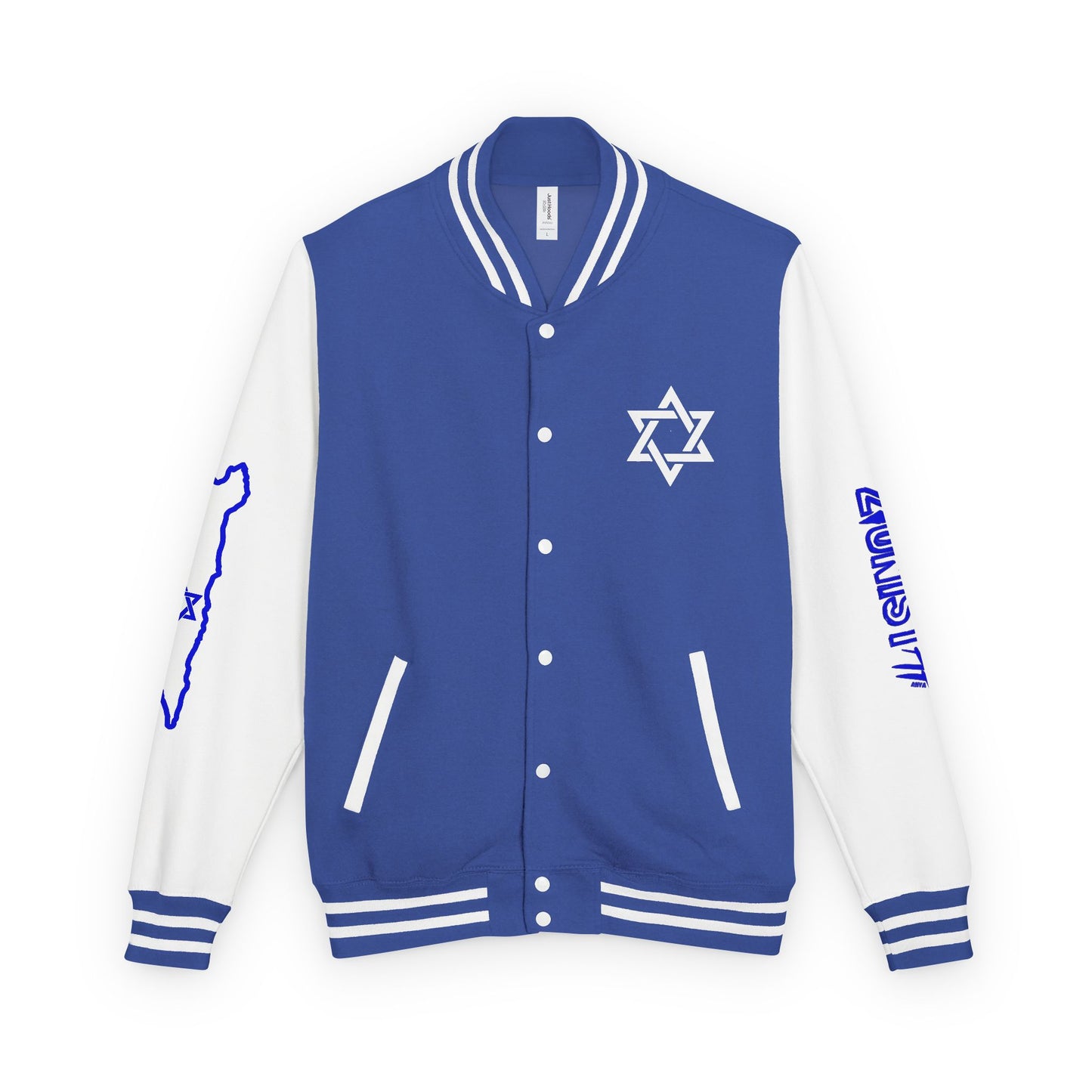 Zionist AF Letterman Jacket — Israel Flag & Lion Varsity Jacket version A