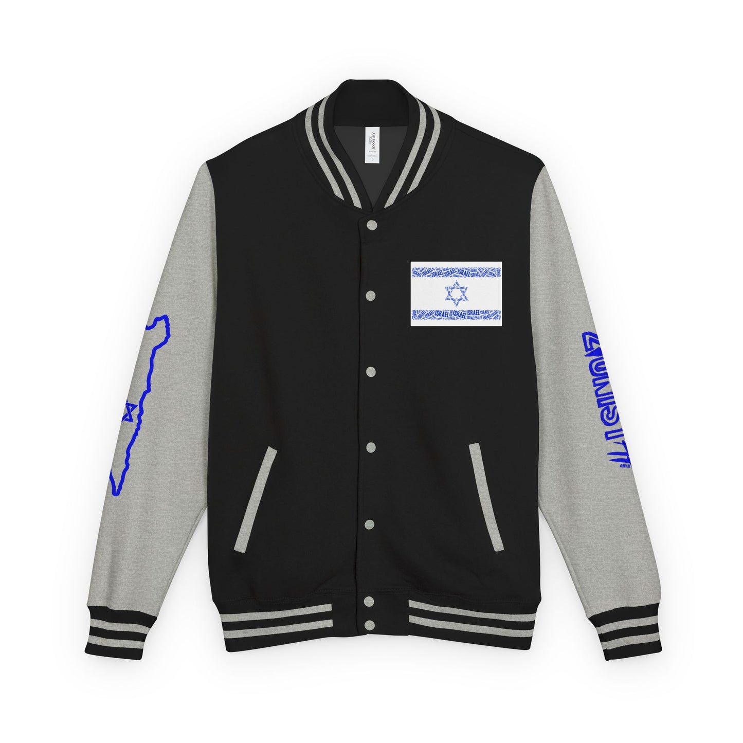 Zionist AF Letterman Jacket — Israel Flag & Lion Varsity Jacket version B