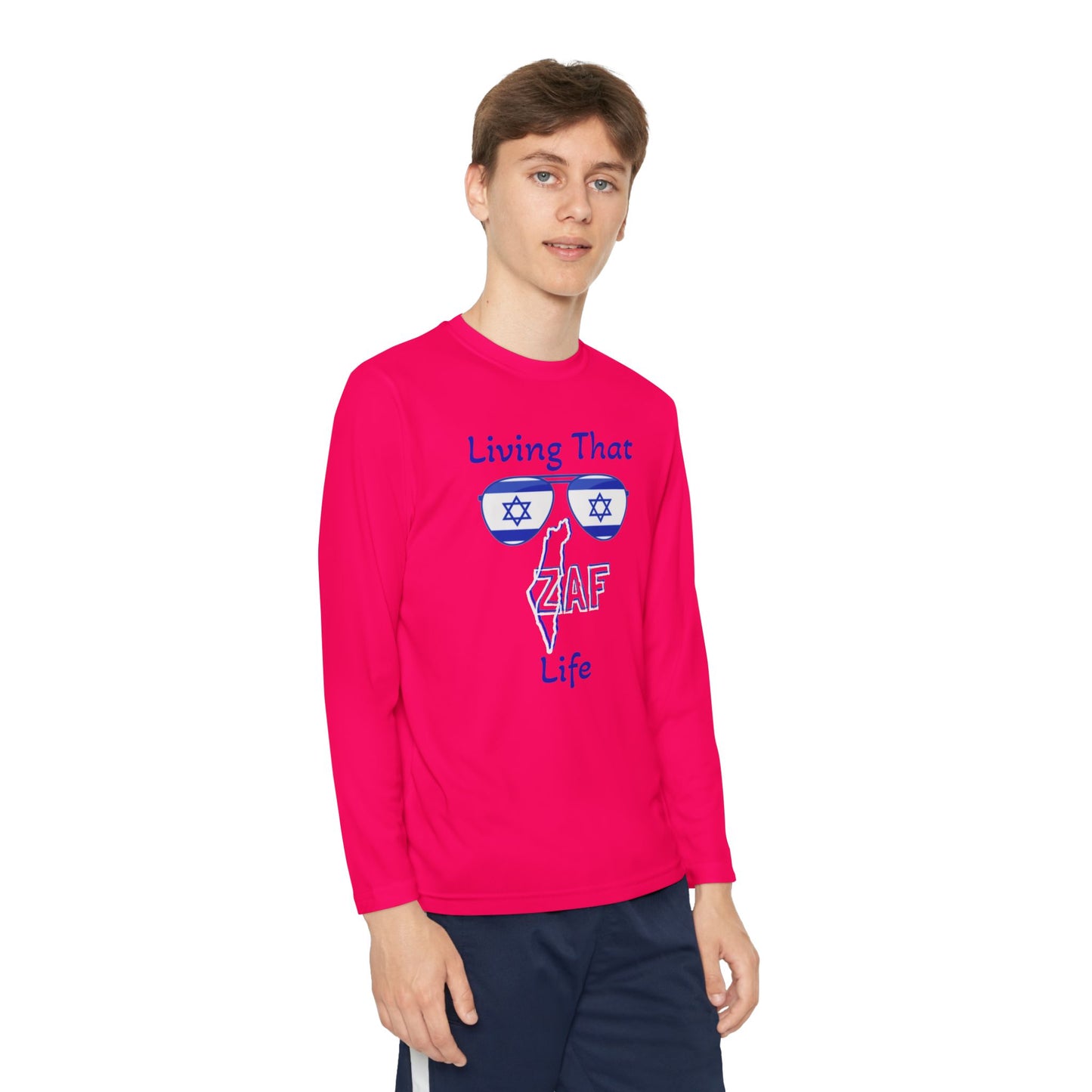 KIDS Zionist AF "Living ZAF" Youth Long Sleeve Competitor Tee