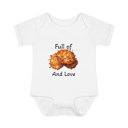 Infant Baby Rib Latkas And Love Bodysuit by Zionist AF