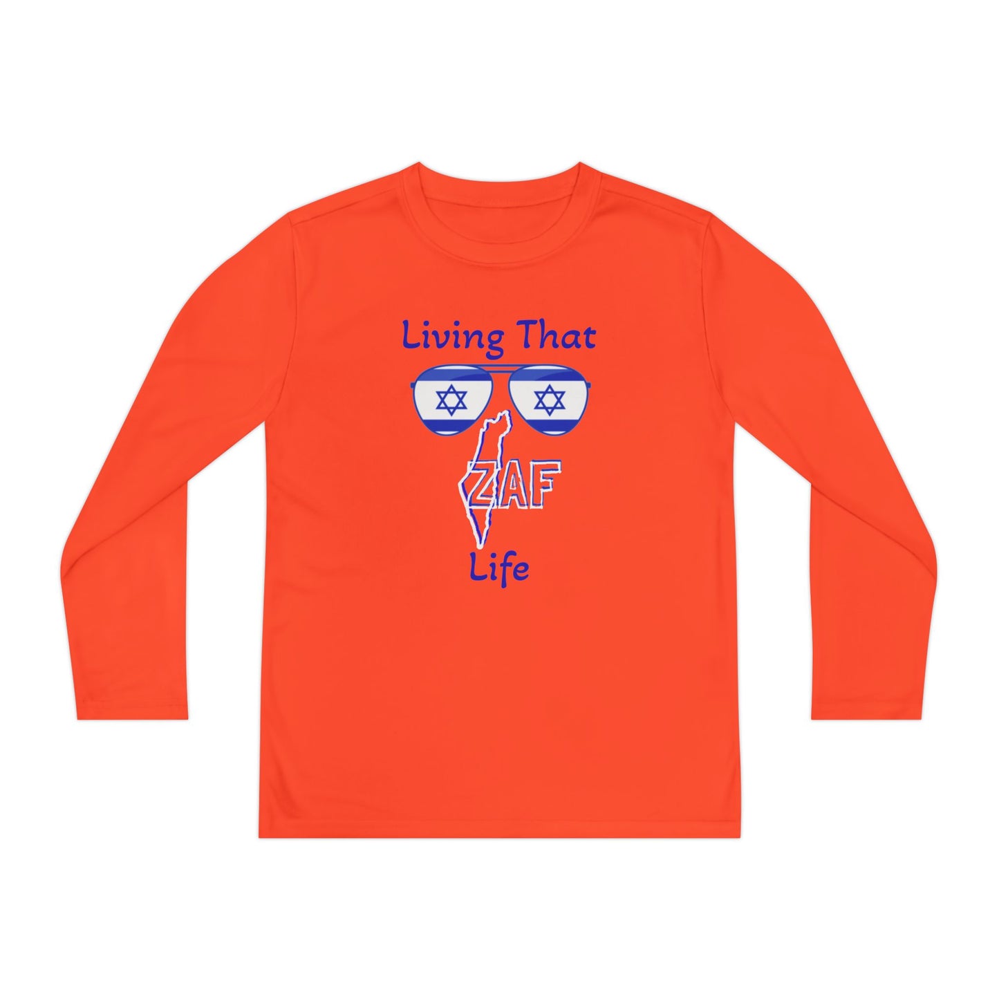 KIDS Zionist AF "Living ZAF" Youth Long Sleeve Competitor Tee