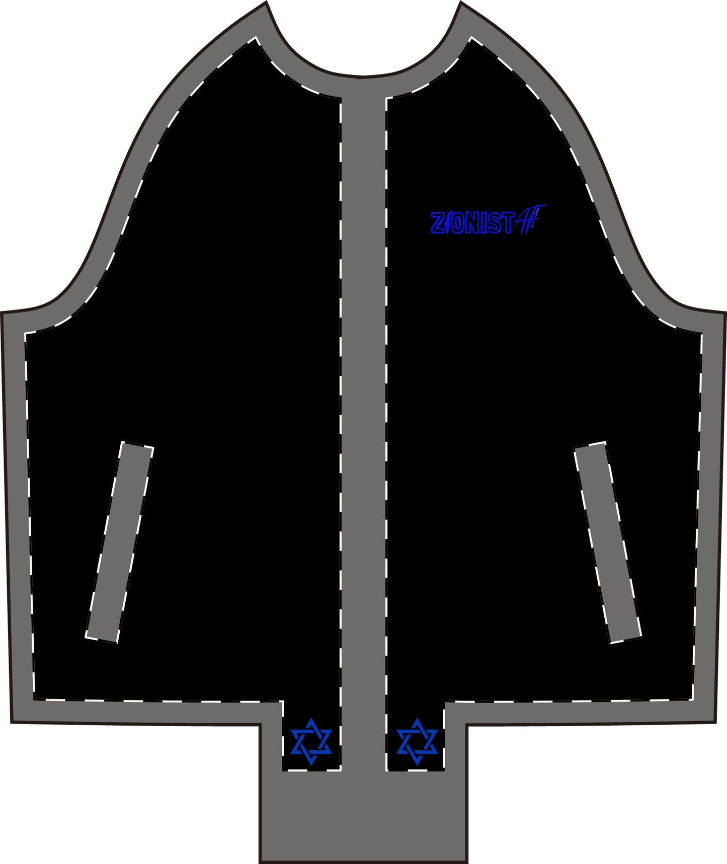 Jackets Women's Zionist AF Israel Lion Varsity Jacket (Black)