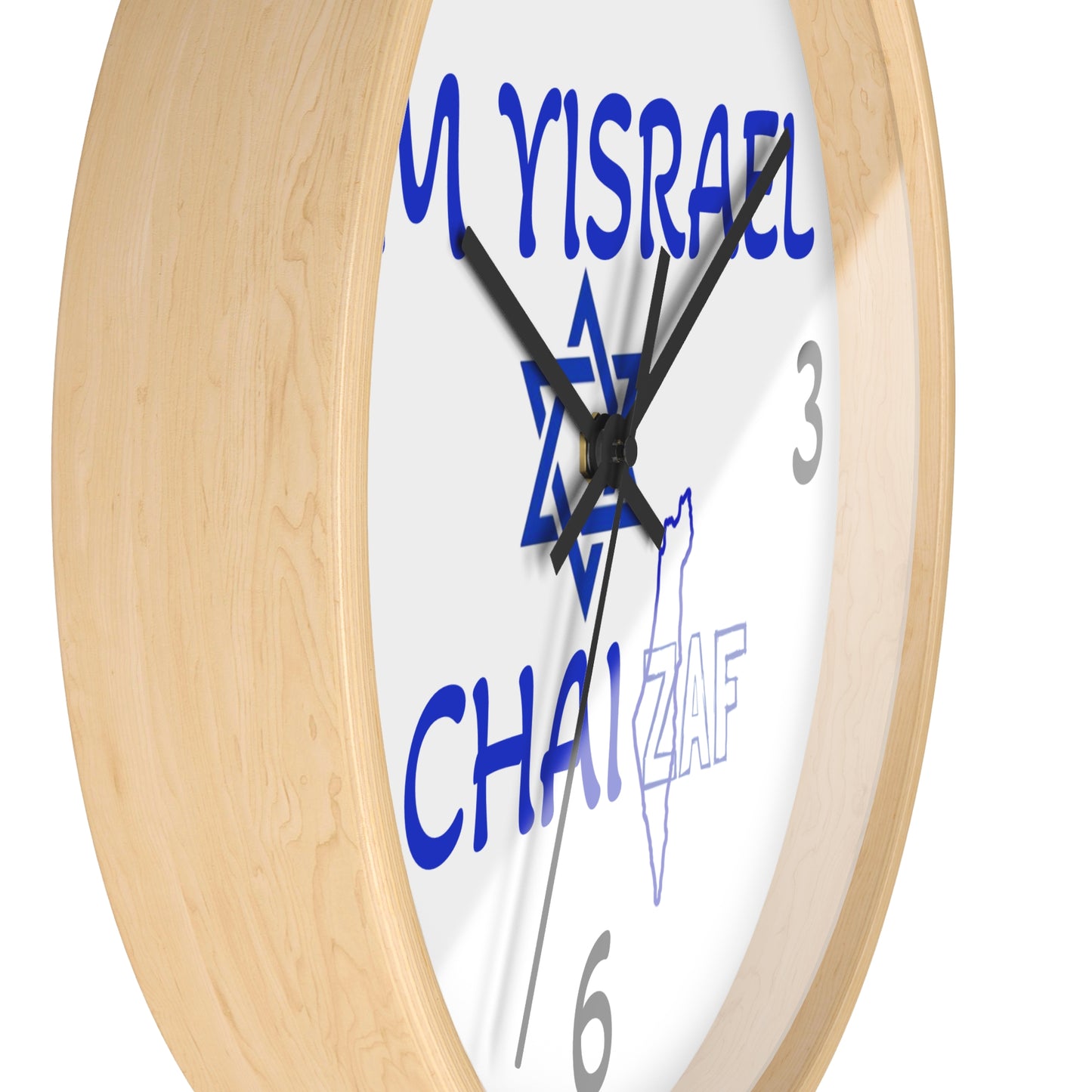 HOME DECOR Wall Clock ZAF Am Yisrael Chai