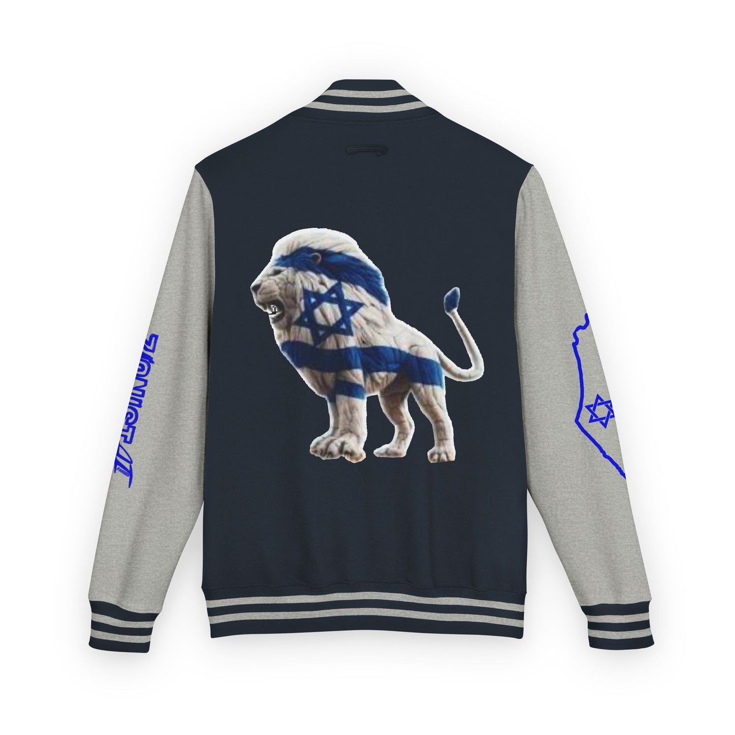 Zionist AF Letterman Jacket — Israel Flag & Lion Varsity Jacket version B